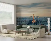 Golden Glow Eiffel Tower Paris Vista Wallpaper