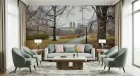 Central Park Winter Landscape Wall Mural