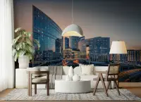 Modern City Lights Skyline Wall Mural