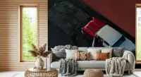 Overhead View Vintage Cars Urban Wall Mural