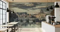 Historic Rome Cityscape River View Wall Mural