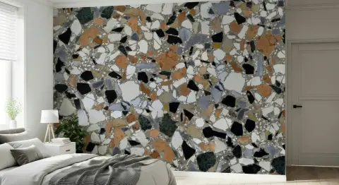 Multi-Color Terrazzo Stone Chip Wall Mural