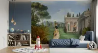 Classical European Garden Scene Wall Mural