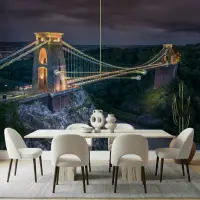 Illuminated Clifton Suspension Bridge Wall Mural