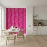 Fuchsia Pink Leafy Stripe Pattern Wallpaper 5