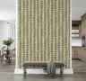 Mid-Century Modern Leaf Stripe Wallpaper 4