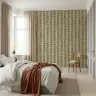 Mid-Century Modern Leaf Stripe Wallpaper 5