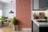 Retro Botanical Leaf Stripe Pink Wallpaper 1