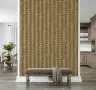 Retro Botanical Leaf Stripe Wallpaper 4