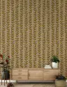 Retro Botanical Leaf Stripe Wallpaper 5