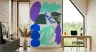 Abstract Organic Teal Aqua Violet Shapes Wallpaper 5