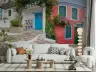 Vibrant Mediterranean Village Street Wall Mural 5
