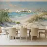 Painterly Coastal Beach Wall Mural 2