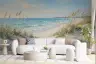Painterly Coastal Beach Wall Mural 3