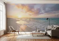 Serene Coastal Sunset Wall Mural