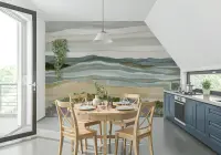 Abstract Wavy Landscape Wall Mural