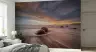 Serene Coastal Sunset Beach Stones Wall Mural 2