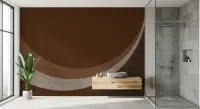Textured Brown Abstract Wave Pattern Wall Mural
