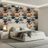 Retro Geometric Colour Block Wallpaper 1