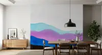 Abstract Watercolor Mountain Layers Wall Mural