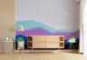 Abstract Watercolor Mountain Layers Wall Mural 3
