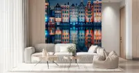 Vibrant Amsterdam Canal Houses Wall Mural