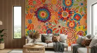 Vibrant Abstract Floral Bloom Wall Mural