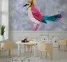 Vibrant Abstract Jay Bird Kids Room Wall Mural 1
