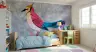 Vibrant Abstract Jay Bird Kids Room Wall Mural 3
