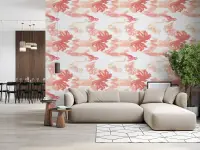 Contemporary Abstract Coral Flow Pattern Wallpaper