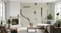 Earthy Brown Organic Curves Abstract Wallpaper