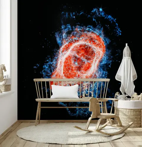 Carina Nebula Cosmic Cliffs Orange Blue Wall Mural