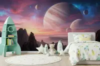 Vibrant Planetary Landscape Kids Wall Mural