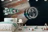 Jupiter and Space Station Kids Wall Mural 1