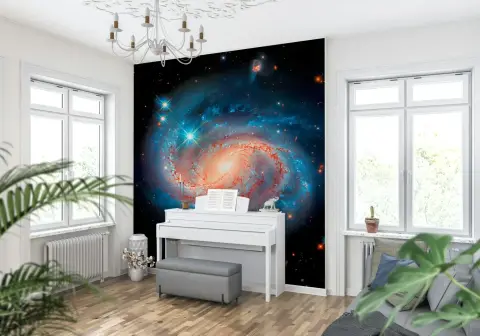 Vibrant Spiral Galaxy Starfield Wall Mural
