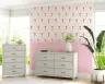Playful Pink Floral Diamond Pattern Wallpaper 2