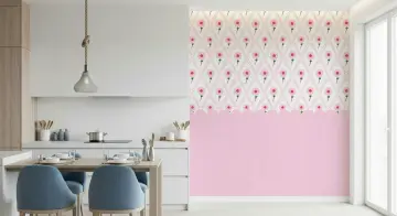 Playful Pink Floral Diamond Pattern Wallpaper