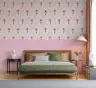 Playful Pink Floral Diamond Pattern Wallpaper 3