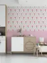 Playful Pink Floral Diamond Pattern Wallpaper 4