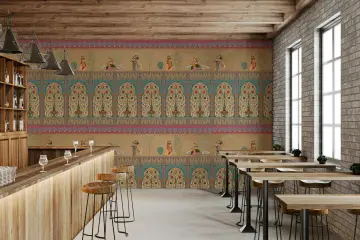 Elegant Rajasthani Court Garden Wall Mural