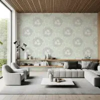 Whimsical Pastel Floral Nest Pattern Wallpaper