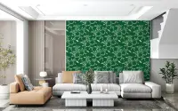 Lush Green Botanical Vine Pattern Wallpaper