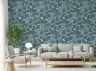 Elegant Botanical Vine Pattern Teal Wallpaper 3