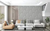 Elegant Grey Botanical Vine Pattern Wallpaper