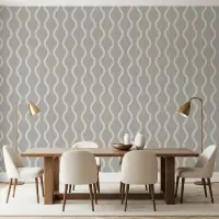 Grey Wavy Stripe Textured Wallpaper