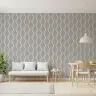 Grey Wavy Stripe Textured Wallpaper 5
