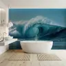 Powerful Deep Blue Ocean Barrel Wave Wallpaper Mural 2