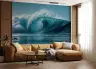 Powerful Deep Blue Ocean Barrel Wave Wallpaper Mural 3