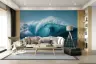 Powerful Deep Blue Ocean Barrel Wave Wallpaper Mural 1