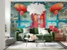 Vivid Chinese Gateway & Lanterns Wall Mural 3